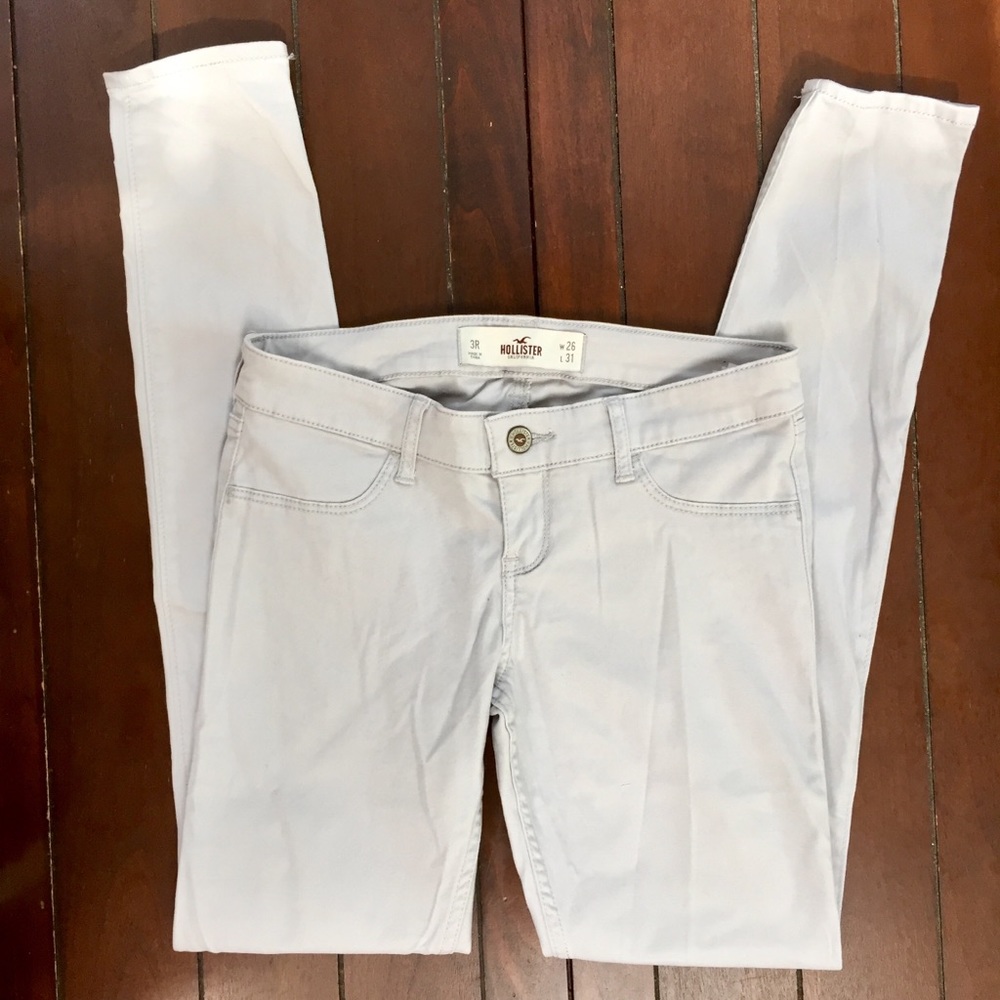 Hollister Super Skinny Jeans In Light Gray - 3R